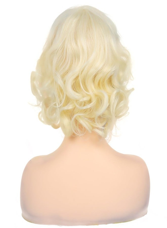 Dsimeig Short Curly Wavy Blonde Wigs for Women Synthetic Natural Hair Wig Halloween Costume Cosplay Wig - Image 3